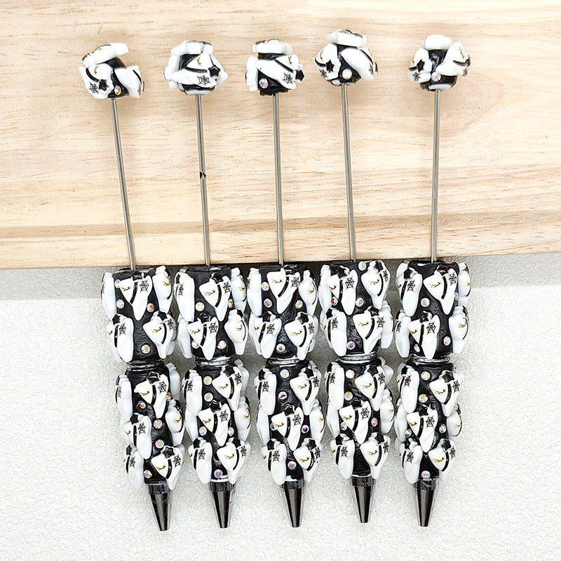 White Witch Hat Rhinestone Pen Craft DIY,Halloween Beadable Pen