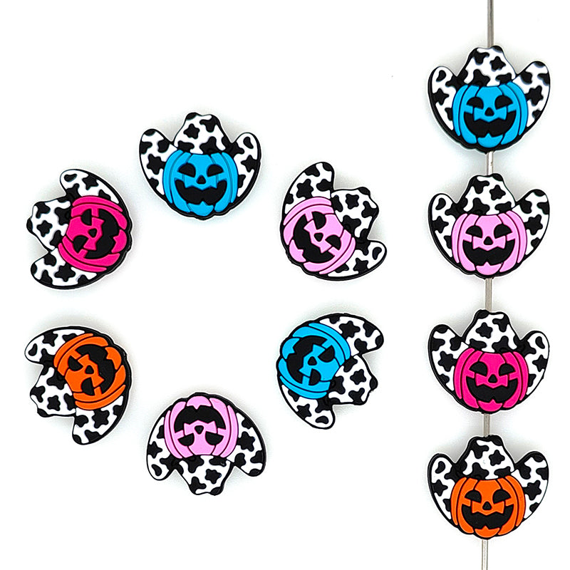 Halloween Cowboy Hat Pumpkin Focal Beads