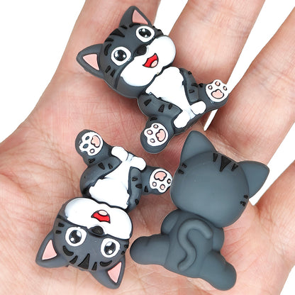 3D Black White Cat Focal