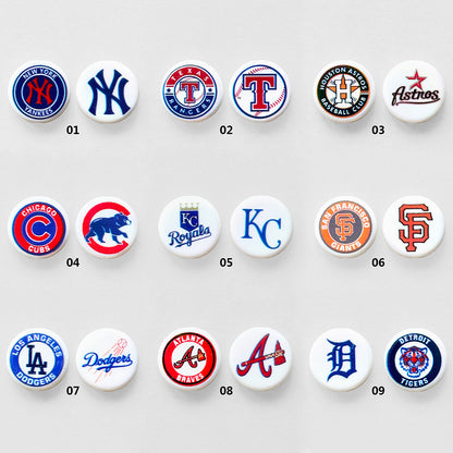 24mm UV Flat Round Baseball Team Acrylic Beads,Coin Beads