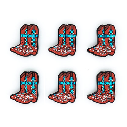 Cowboy Boot with Gemstone Cross Focal
