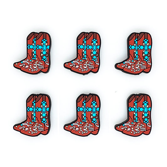 Cowboy Boot with Gemstone Cross Focal