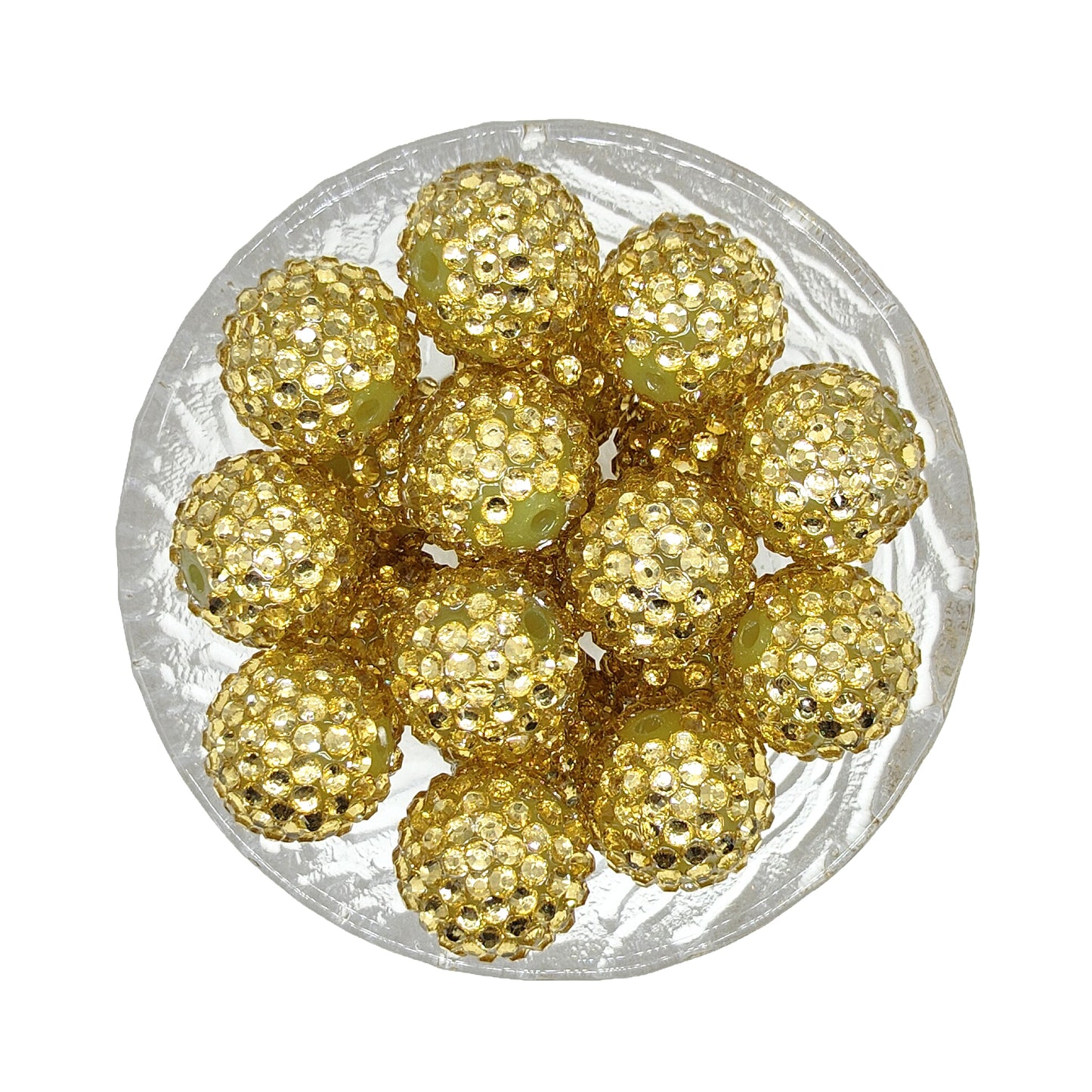 20mm Champagne Rhinestone Bubblegum Acrylic Beads