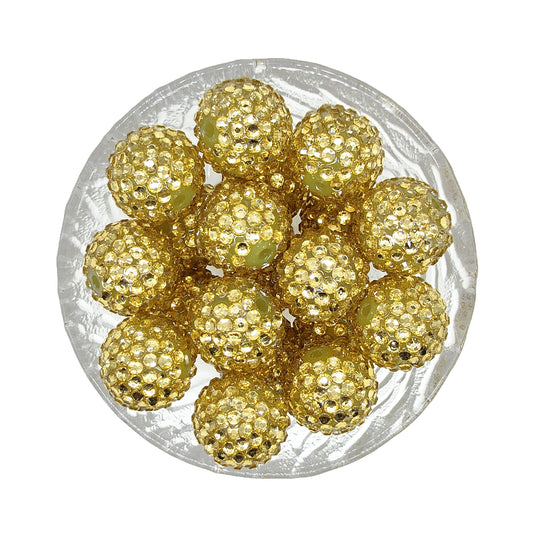 20mm Champagne Rhinestone Bubblegum Acrylic Beads