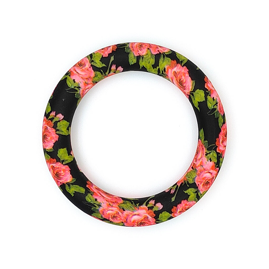 65mm Print Silicone Round Loop with 2 hole