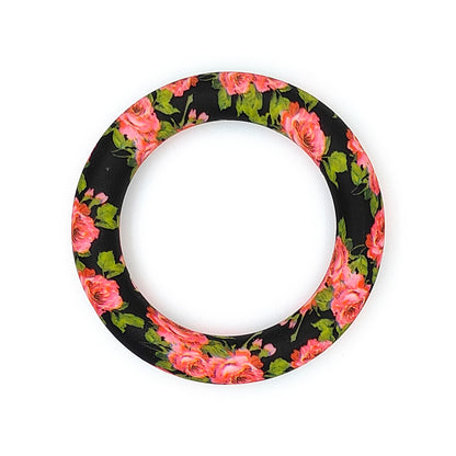 65mm Print Silicone Round Loop with 2 hole