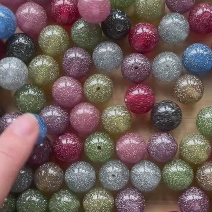 12mm 16mm Round Acrylic Glitter Gumball Beads