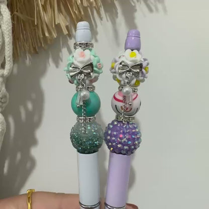 20mm Fancy Polymer Clay Flower Ball Dangly Beads