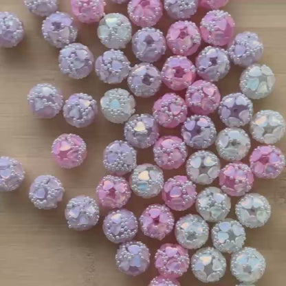 18mm Fancy Heart Pearl Ball,Acrylic Beads
