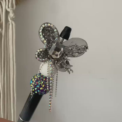 Fancy Butterfly Rhinestone Tassel Acrylic Beads