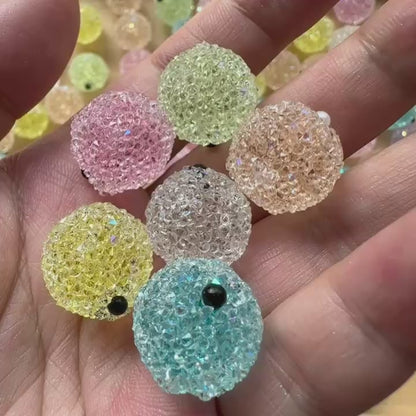 16mm Crystal Pave Fancy Rhinestone Sugar Beads