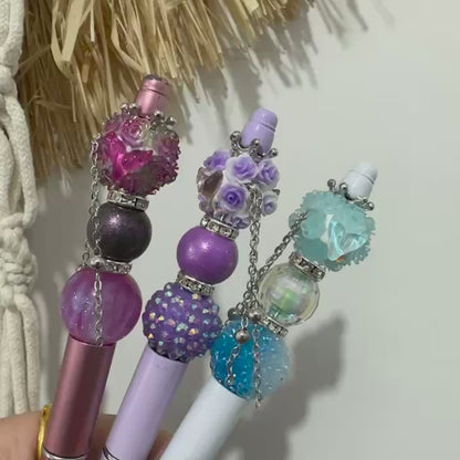 Fancy Fishtail Rose Flower Ball Floral Dangly Beads