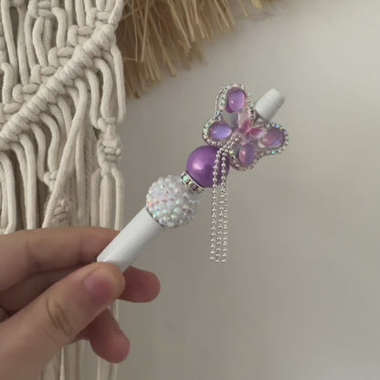 Sparkle Butterfly Dangle Beads For Pen