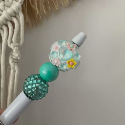 Flower Gem Rhinestone Clay Beads, Fancy Beads