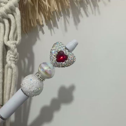 Heart Gem Rhinestone Pave Polymer Clay Beads Mix