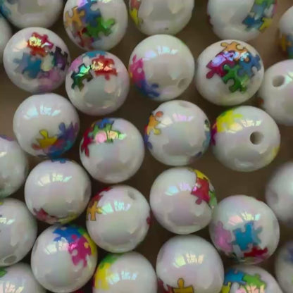 16mm Autism Acrylic Beads,Gumball Bead