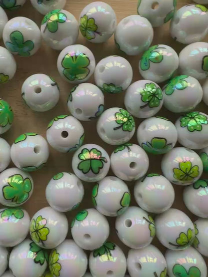 16mm Four Leaf Clover Acrylic Beads,Gumball Bead