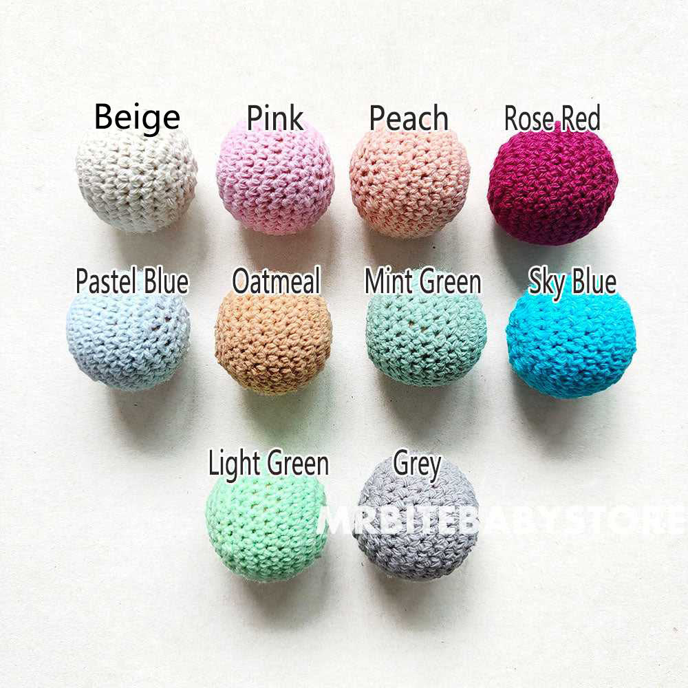 30mm Crochet Wood Beads