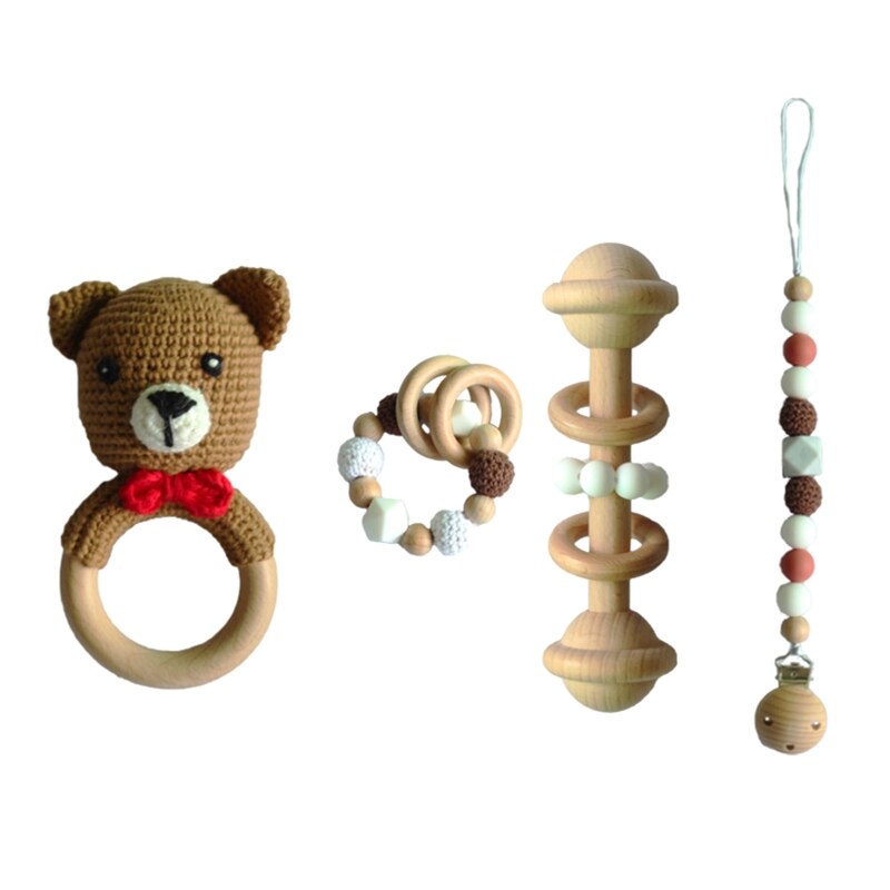 Crochet Bear Rattles Set