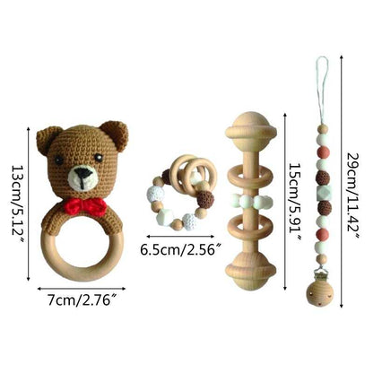 Crochet Bear Rattles Set