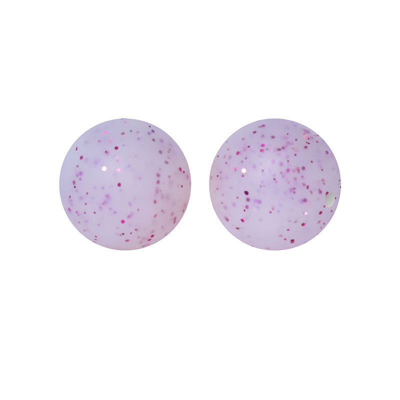 15mm Round Glitter Silicone Beads