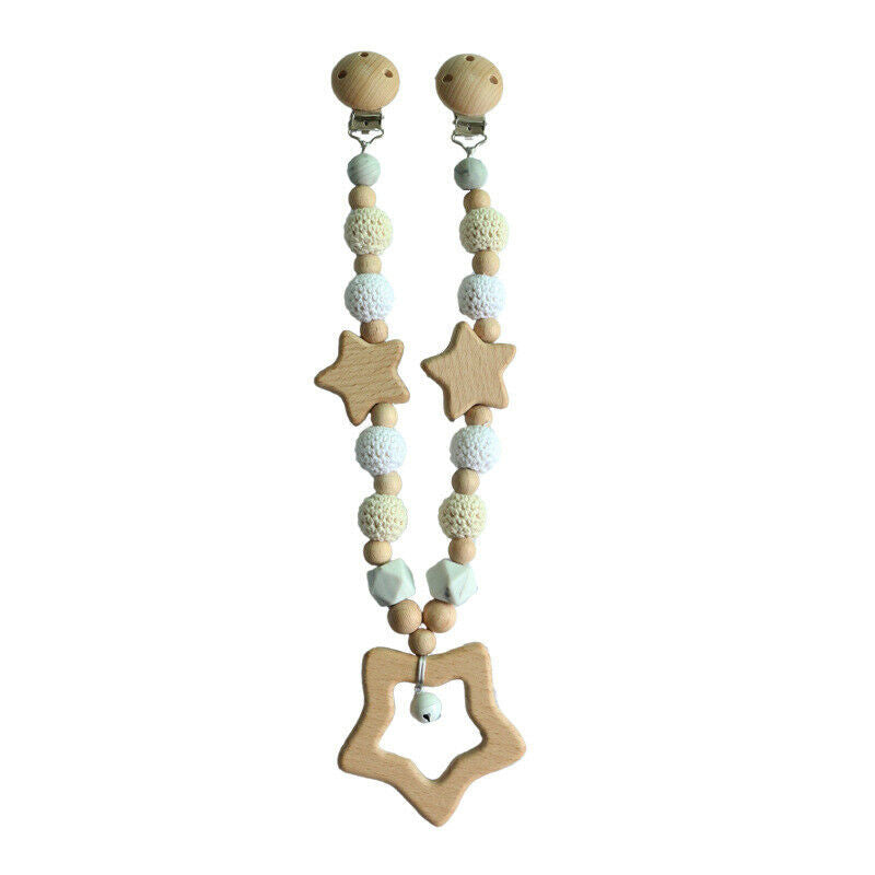 Star Teether Pram Garland Pacifier Clip Bracelet Set