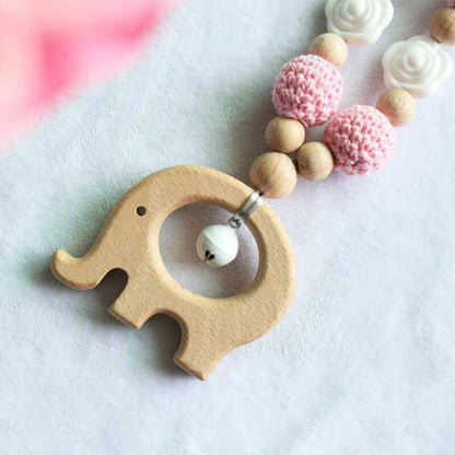 Elephant Star Teether Pram Garland Pacifier Clip Bracelet Set