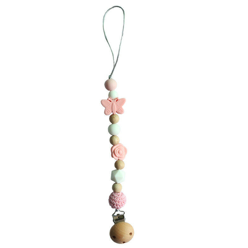 Elephant Star Teether Pram Garland Pacifier Clip Bracelet Set