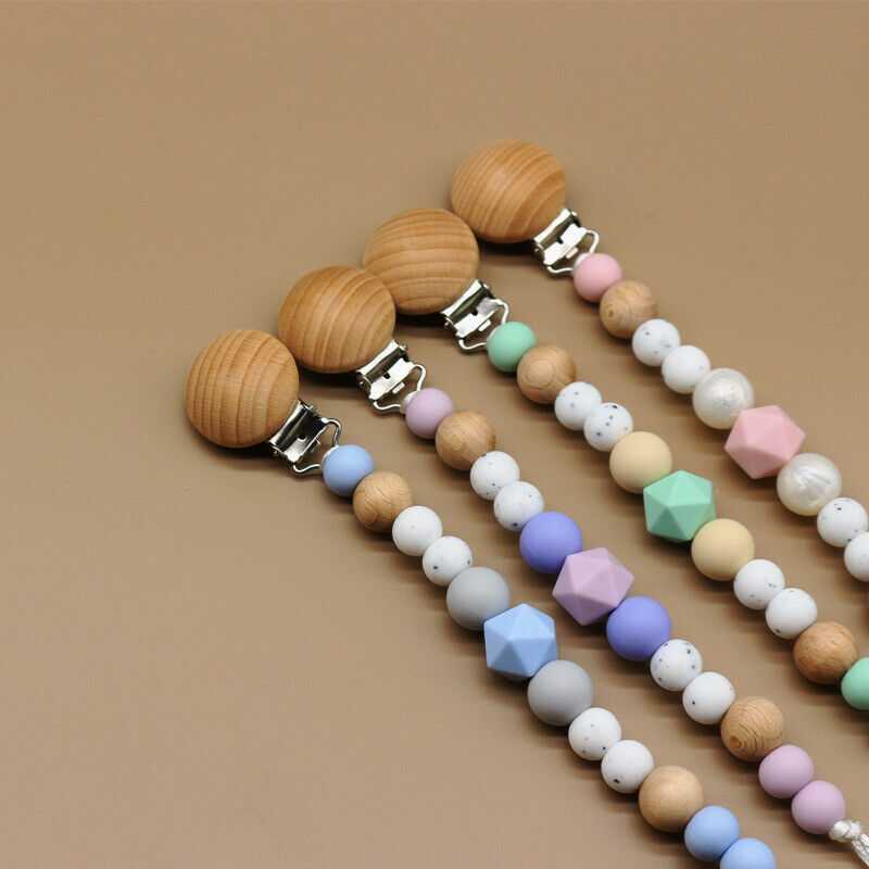 Dummy Pacifier Clip Baby Teething Bracelet Set