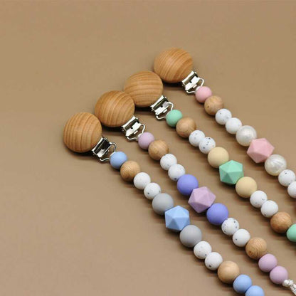Dummy Pacifier Clip Baby Teething Bracelet Set