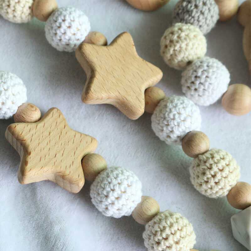 Star Teether Pram Garland Pacifier Clip Bracelet Set