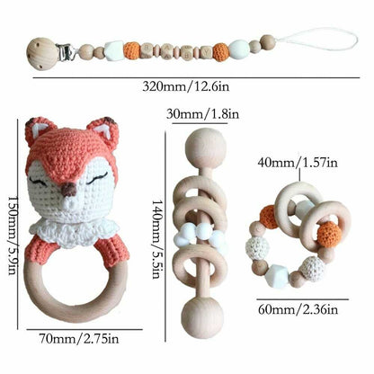 Fox Crochet Rattles Set
