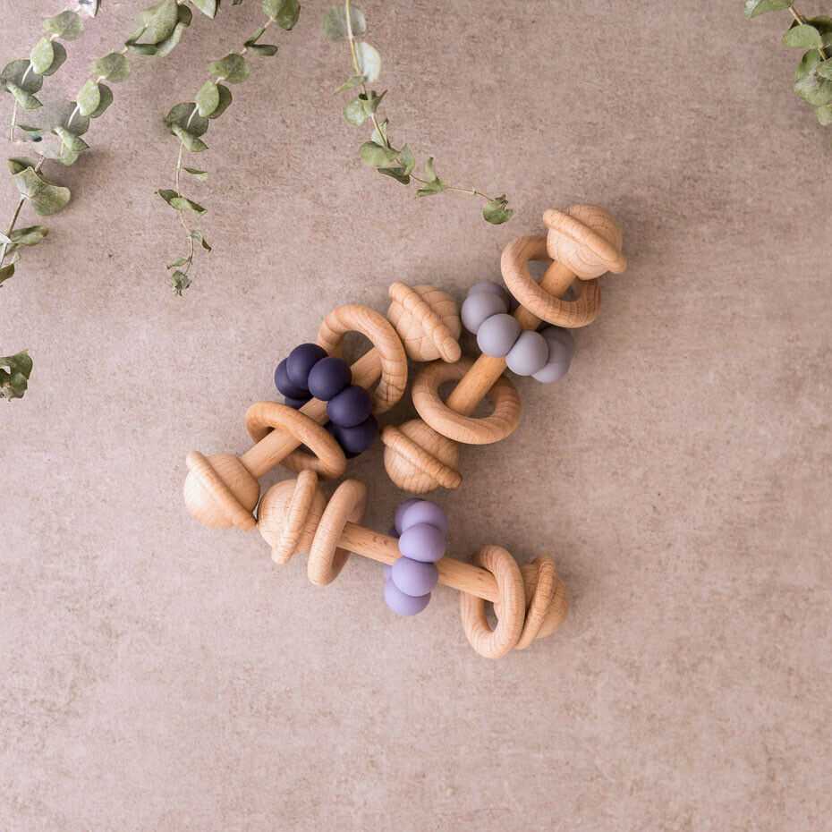 Baby Sensory  Beech Wooden Rattles