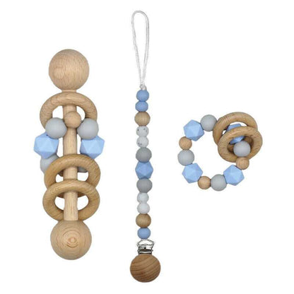 Dummy Pacifier Clip Baby Teething Bracelet Set
