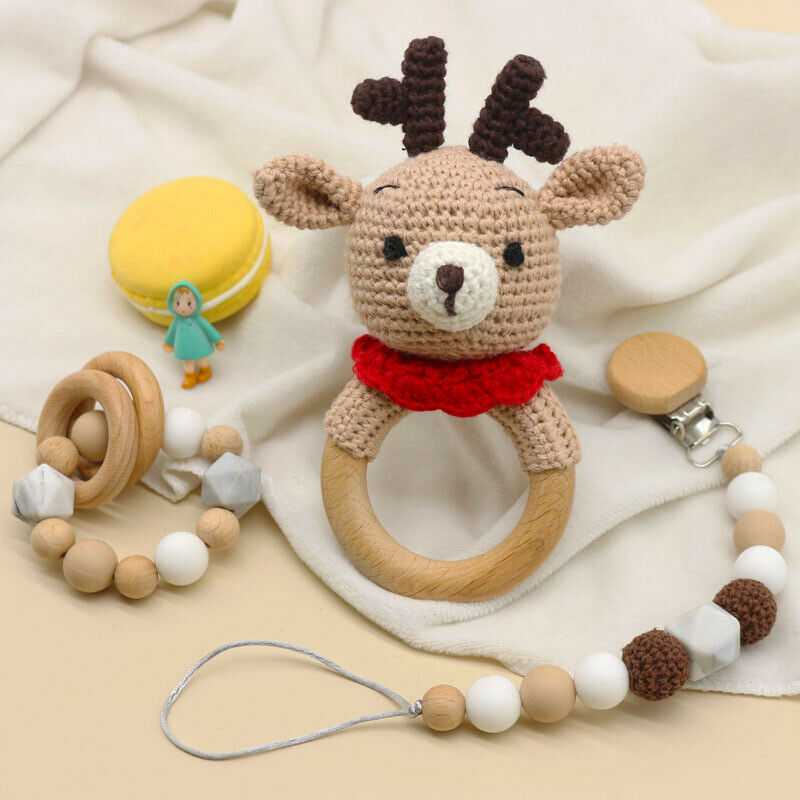 Crochet Elk - Rattles Set