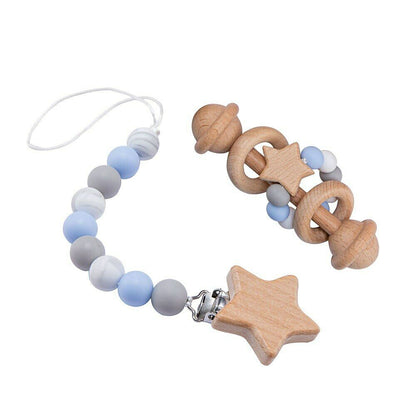 Baby Teether Toy Set Rattle Pacifier Chain Clip