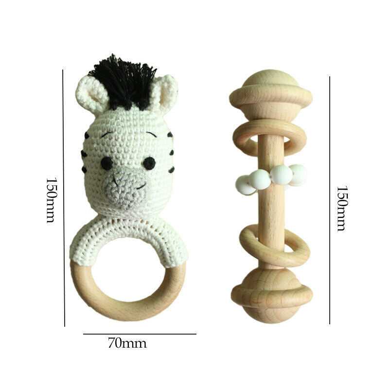 Zebra Crochet Rattles Set