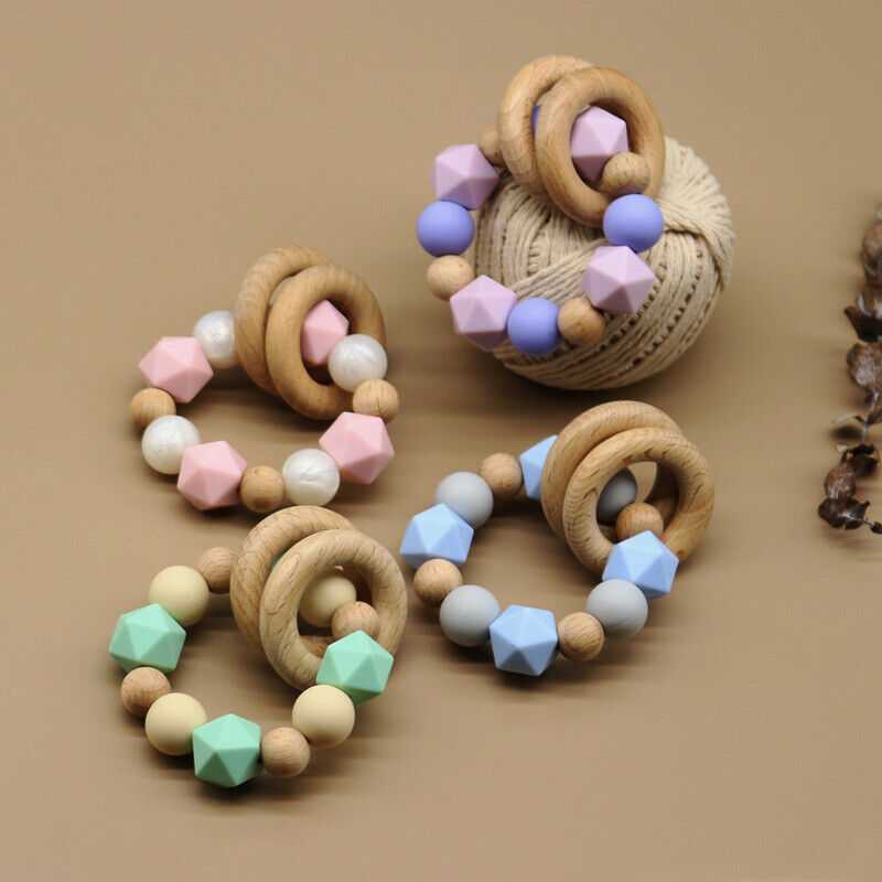 Dummy Pacifier Clip Baby Teething Bracelet Set
