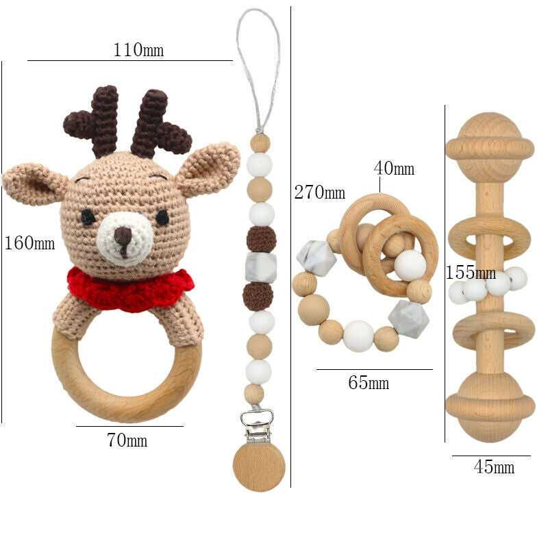 Crochet Elk - Rattles Set
