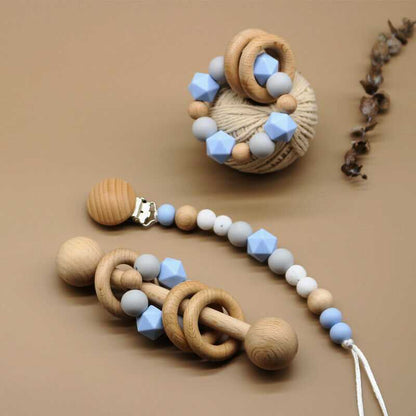 Dummy Pacifier Clip Baby Teething Bracelet Set