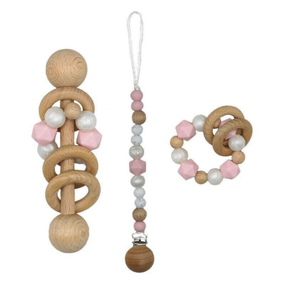 Dummy Pacifier Clip Baby Teething Bracelet Set