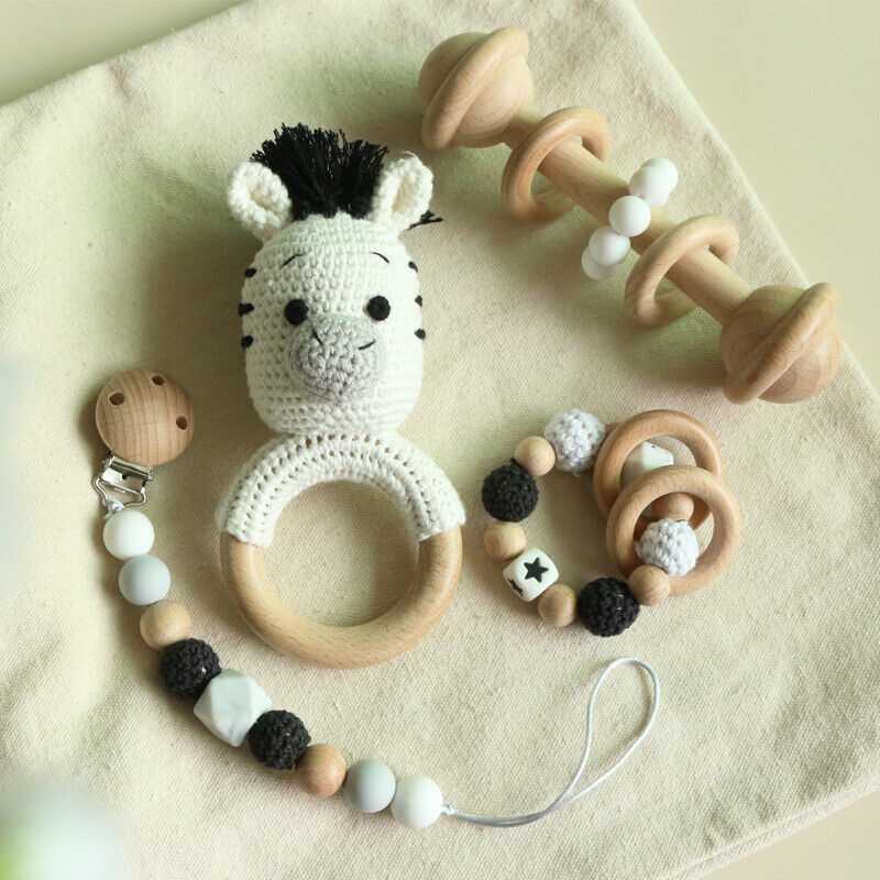 Zebra Crochet Rattles Set