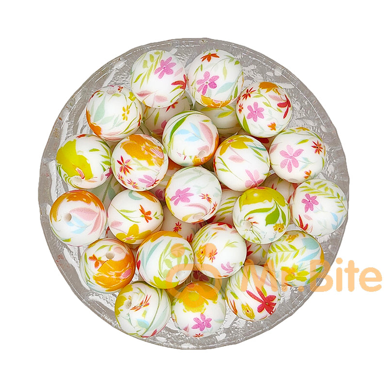 15mm Galsang Flower Silicone Beads - Round