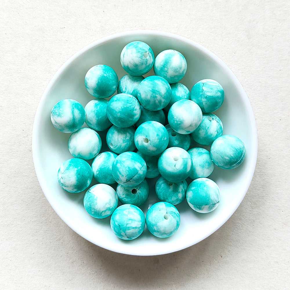 12/15mm Print Silicone Beads - Round - #115