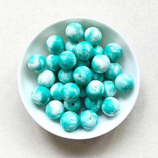 12/15mm Print Silicone Beads - Round - #115