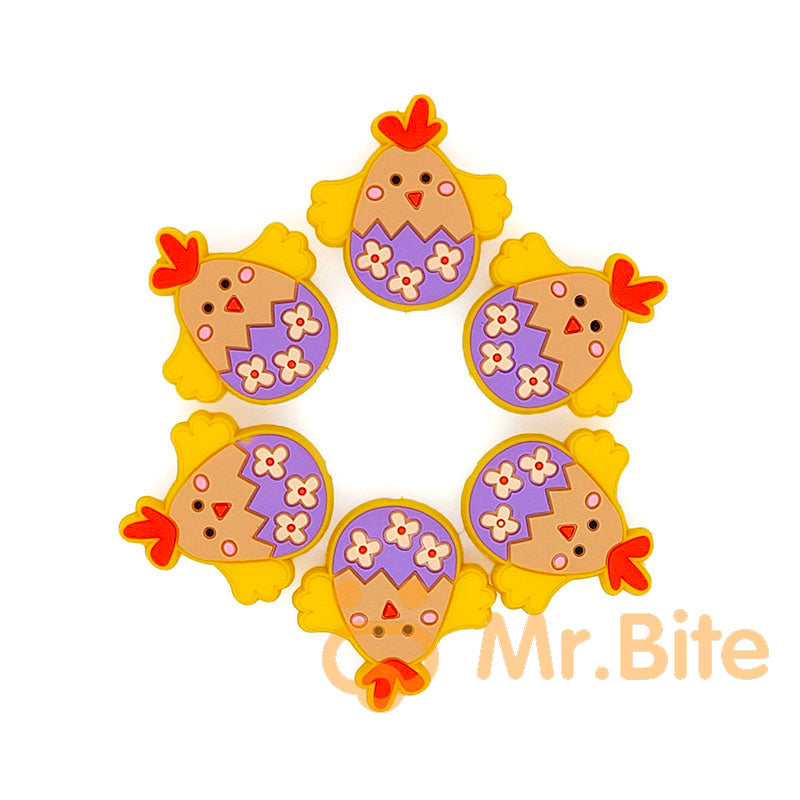 Easter Eggs Bunny Chicken Silicone Focal Beads