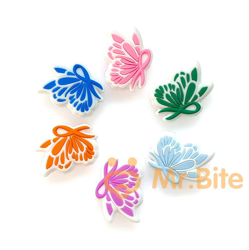 5-50Pcs Butterfly Ribbon Breast Cancer Awareness Focal