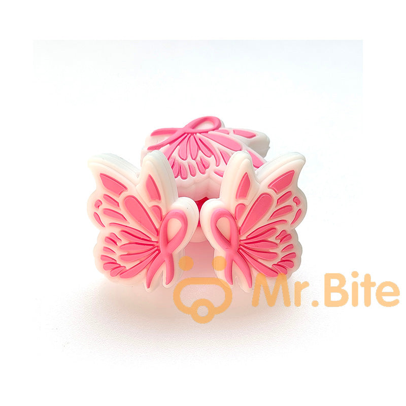 5-50Pcs Butterfly Ribbon Breast Cancer Awareness Focal