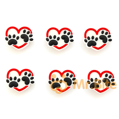 Love Dog Paw Heart Beads