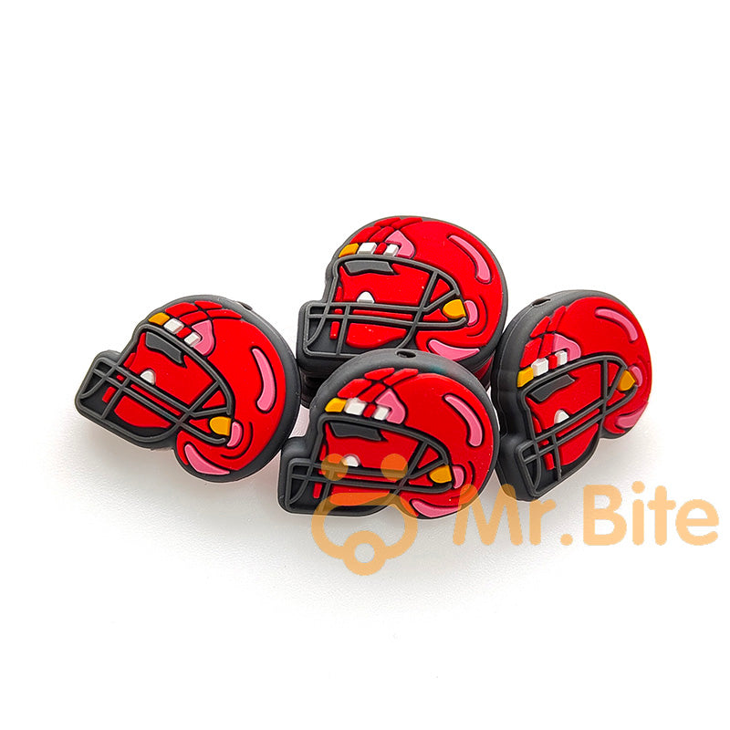10-100Pcs American Football Helmet Beads 25*22*8mm 100Pcs